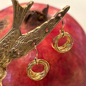 Gold Hoop Cluster Earrings