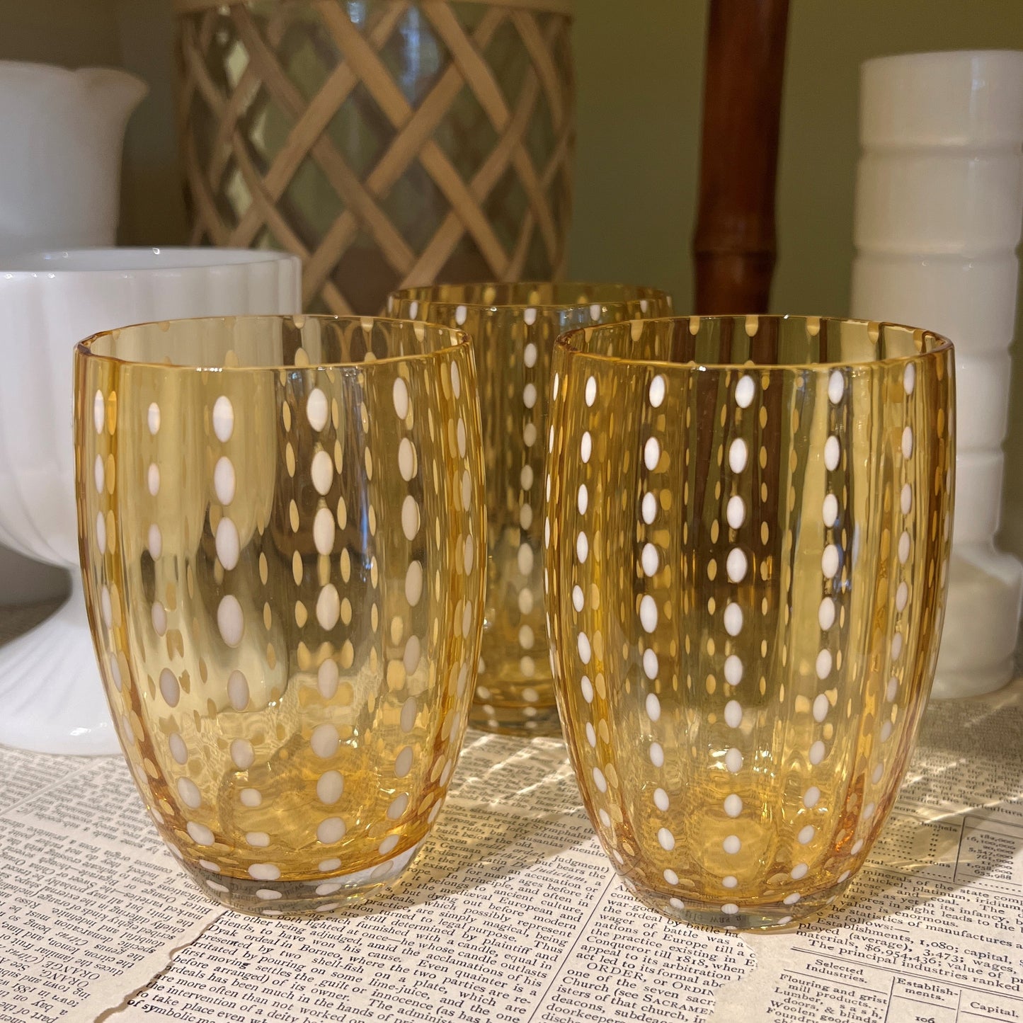 Amber Dotted Tumbler