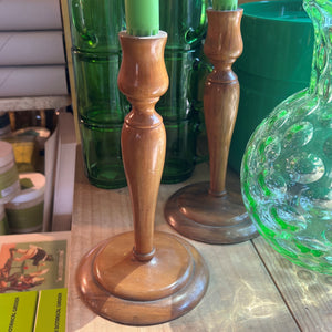 Vintage Light Wood Candlestick