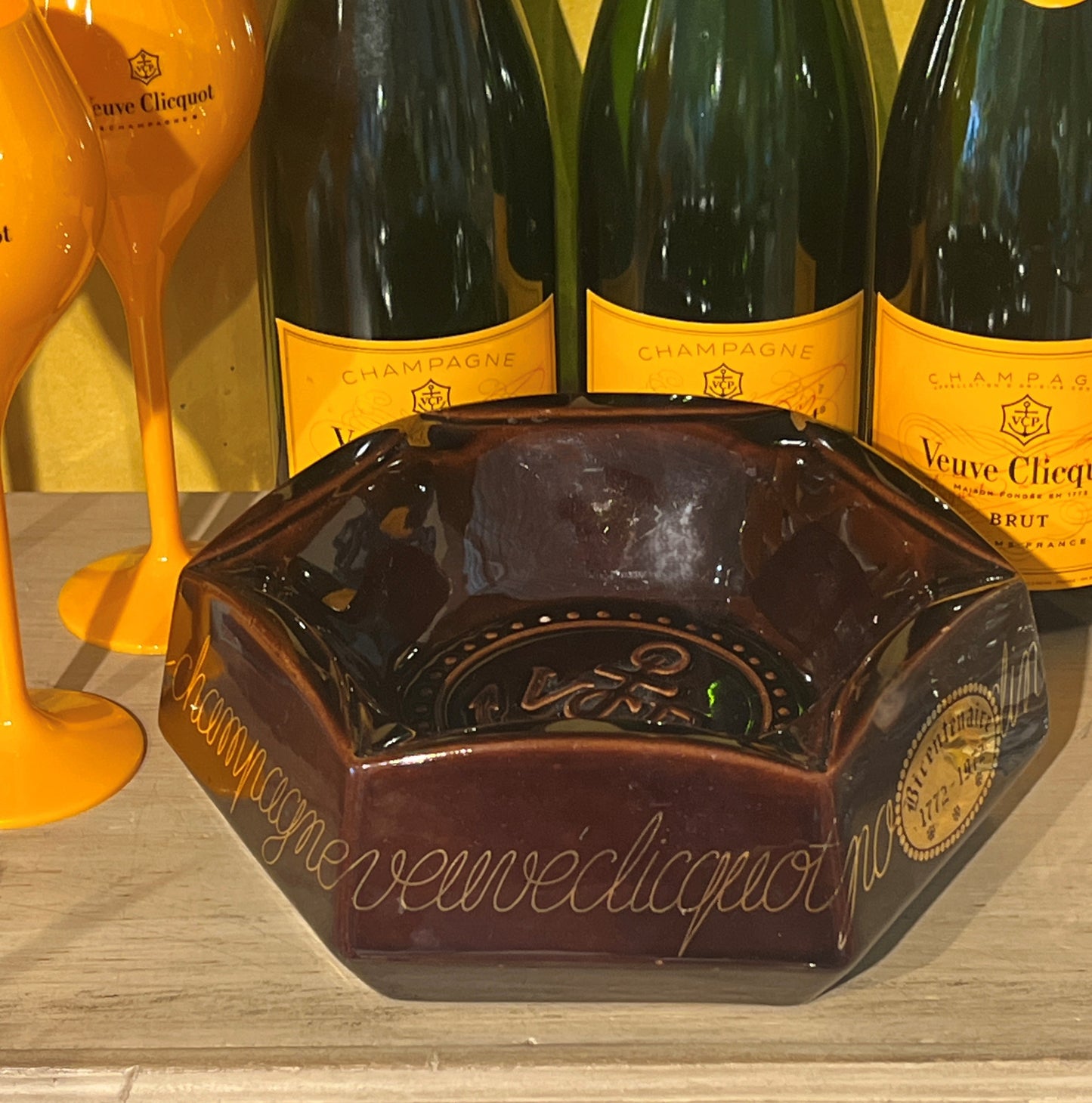 Vintage Brown Veuve Clicquot Tray