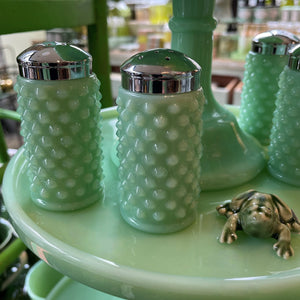 Hobnail Jadeite Salt & Pepper Set