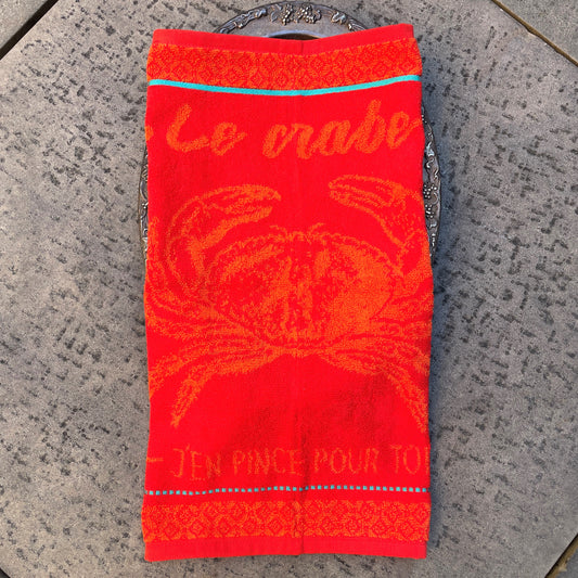 Crab Rouge Terry Towel