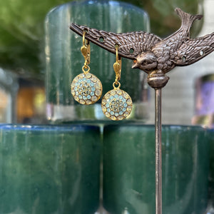 Seafoam Green Swarovski Pave Earrings