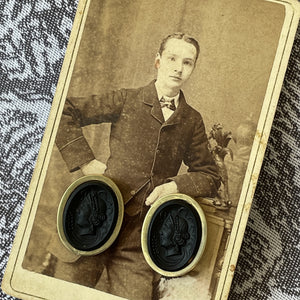 Jet Black Cameo Cufflink