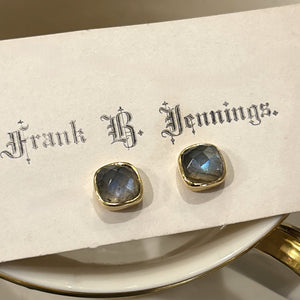 Square Labradorite Studs