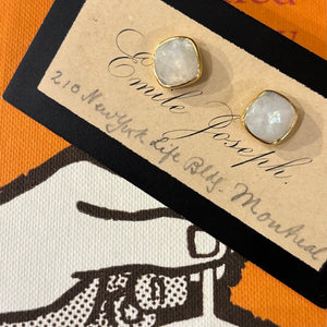 Moonstone Post Earrings