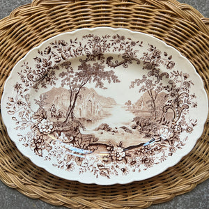Vintage Brown Oval Dish
