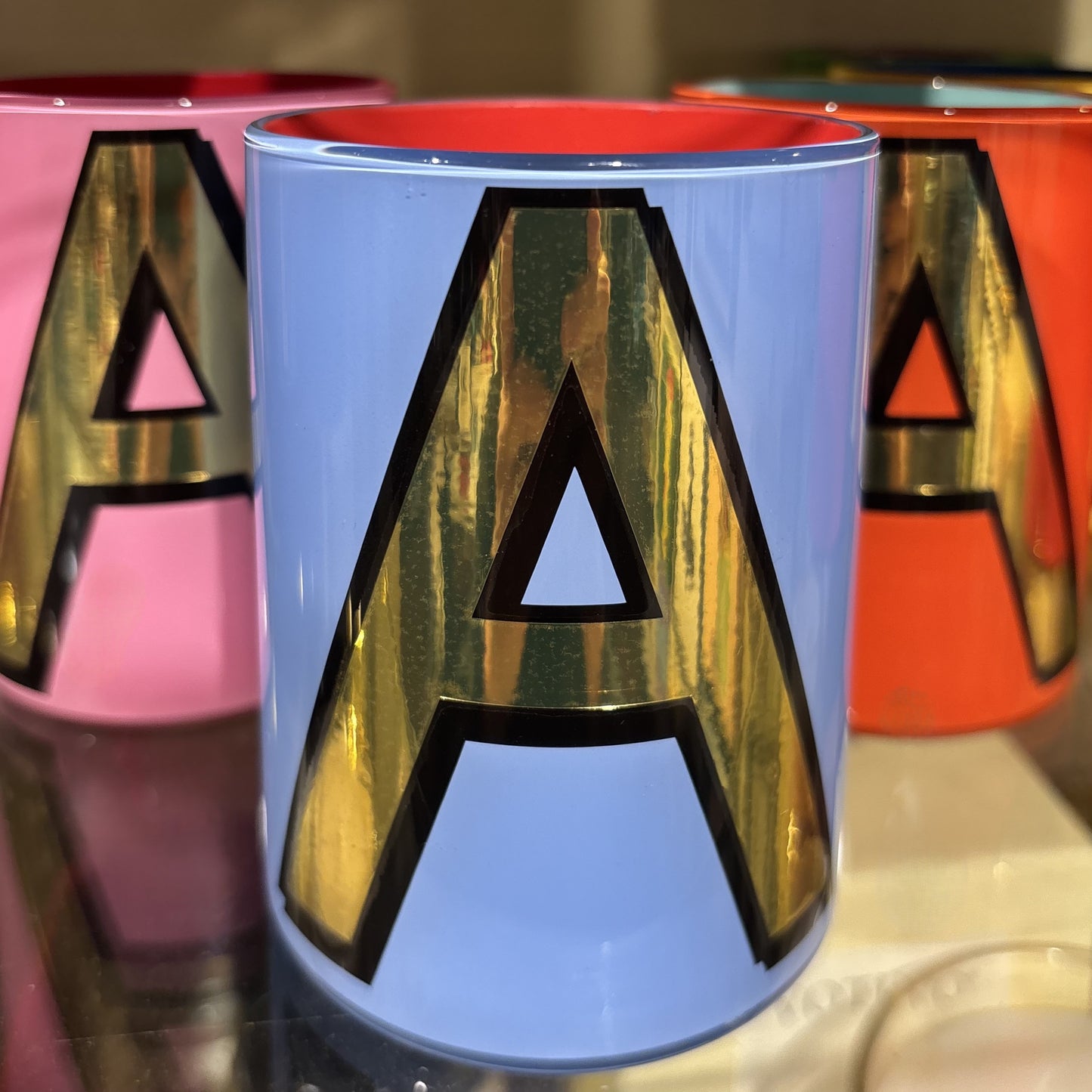 "A" Periwinkle Blue Bridie Hall Brush Pot