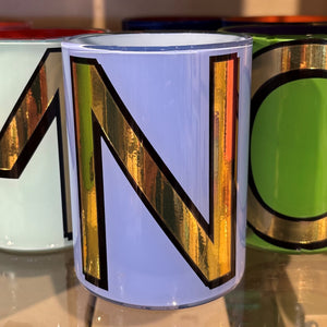 "N" Periwinkle Bridie Hall Brush Pot