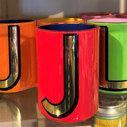 "J" Red Bridie Hall Brush Pot