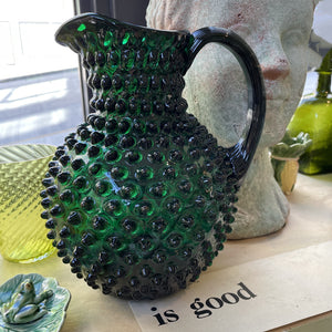 Dark Green Round Hobnail Jug