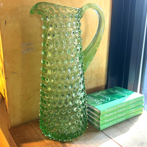 Tall Light Green Hobnail Pitcher