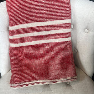 Large Red with Natural Stripe Blanket