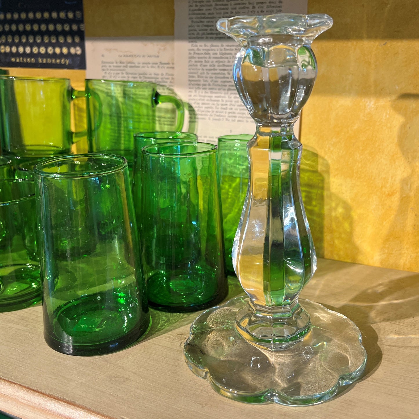 Rounded Clear Glass Candlestick