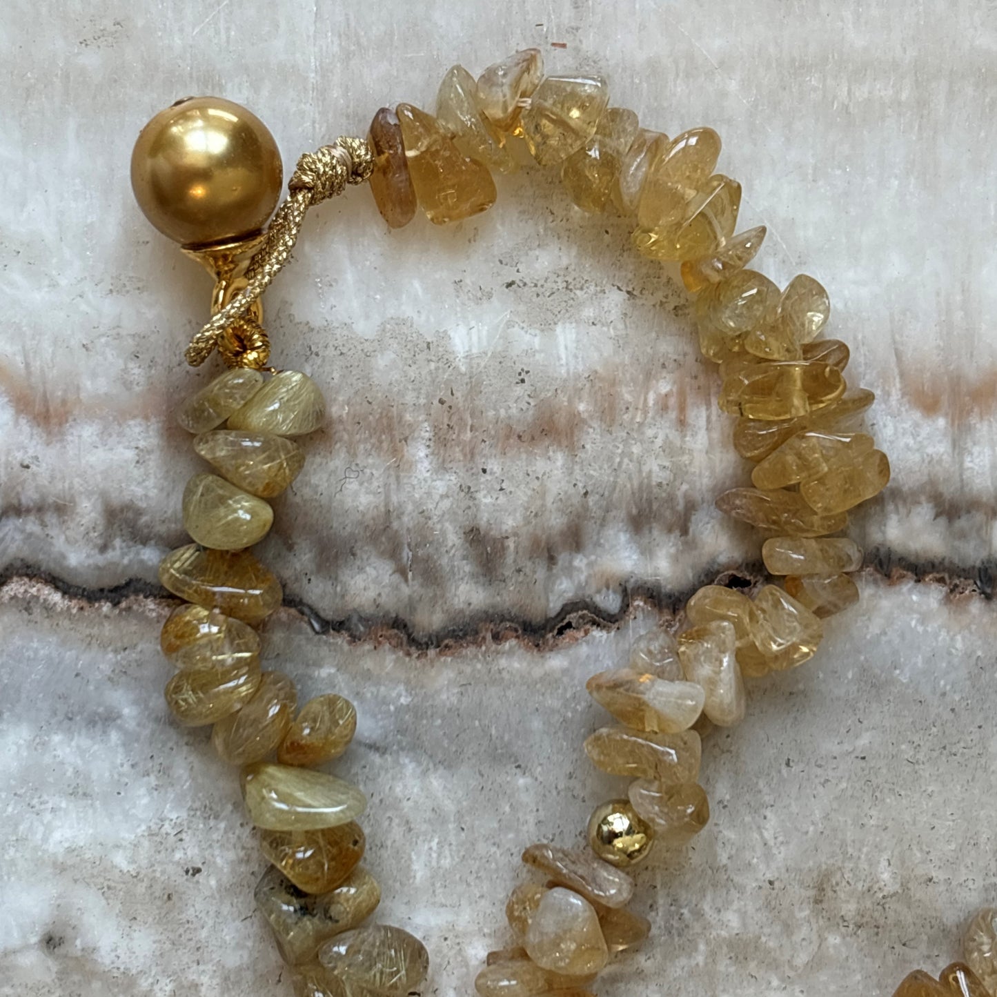 Rutilated Quartz Long Necklace