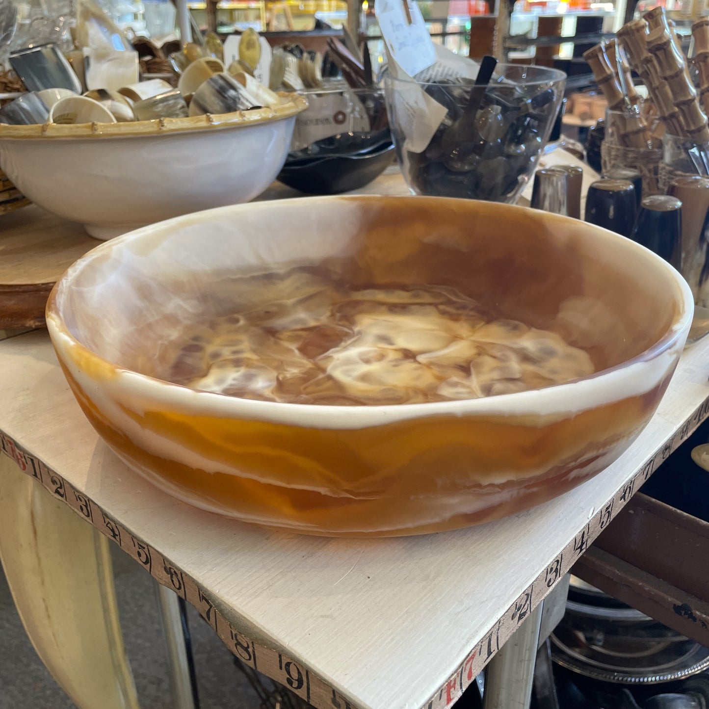 Hugo Amber Swirl Large Serving Bowl