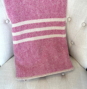 Large Fuchsia with Natural Stripe Blanket