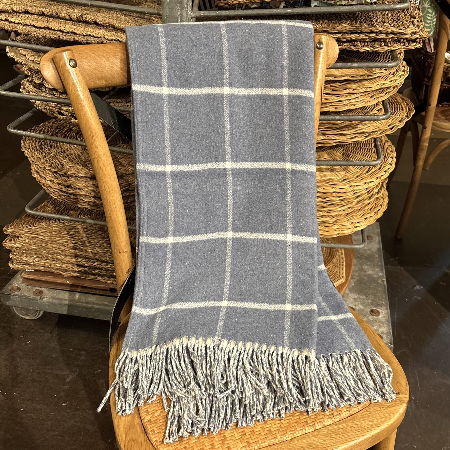 Denim Window Pane Throw