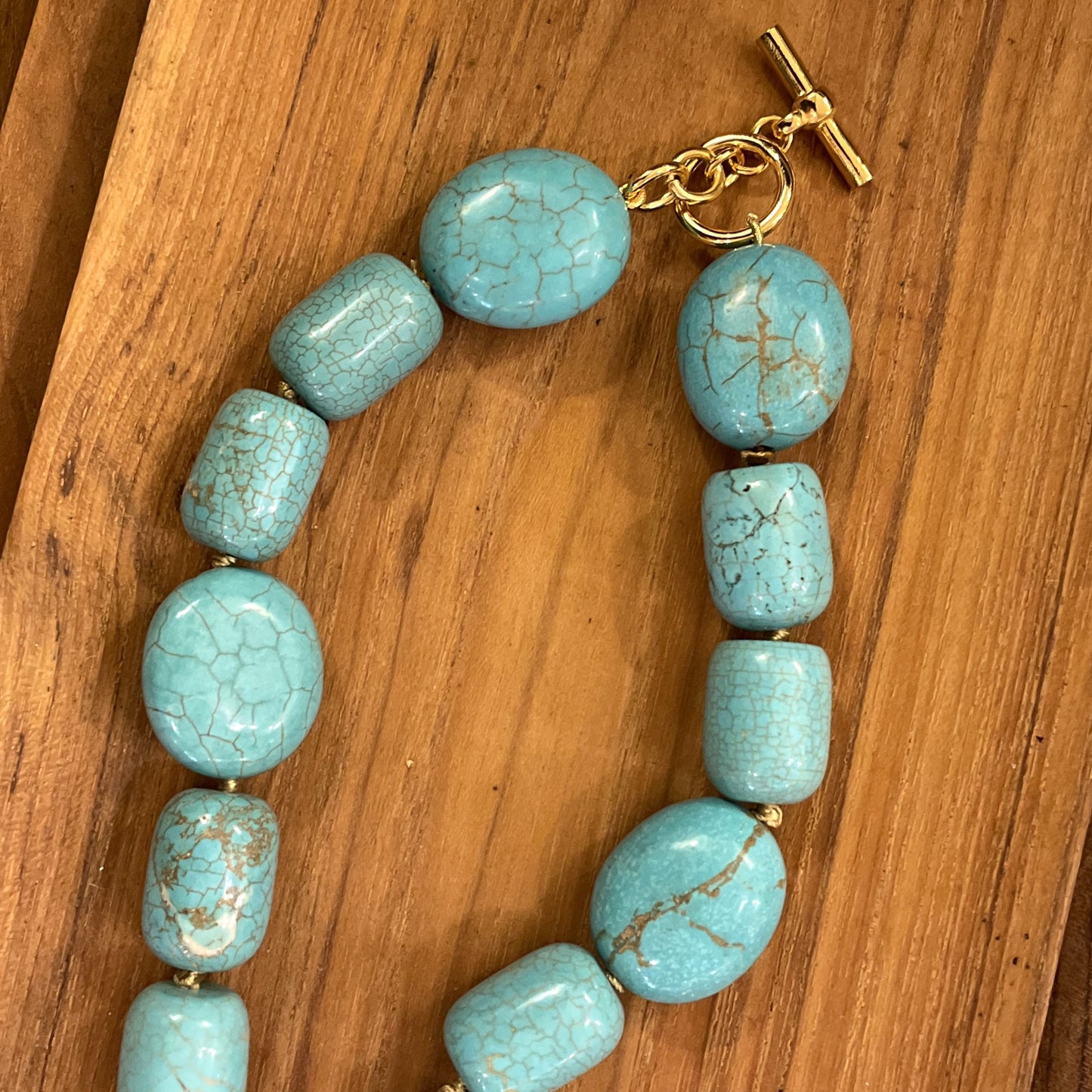 Turquoise Egg Bead Necklace