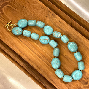 Turquoise Egg Bead Necklace