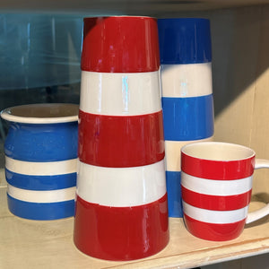 Cornishware Red Large Striped Vase