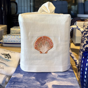 Scallop Shell Blush Tissue Box Cover