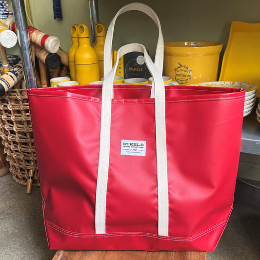 Water Resistant Red Tote, Medium