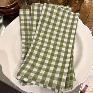 Olive Mini Gingham Napkin Set