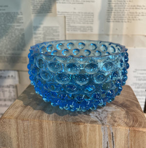 Azure Hobnail Small Bowl