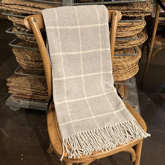 Grey Window Pane Throw
