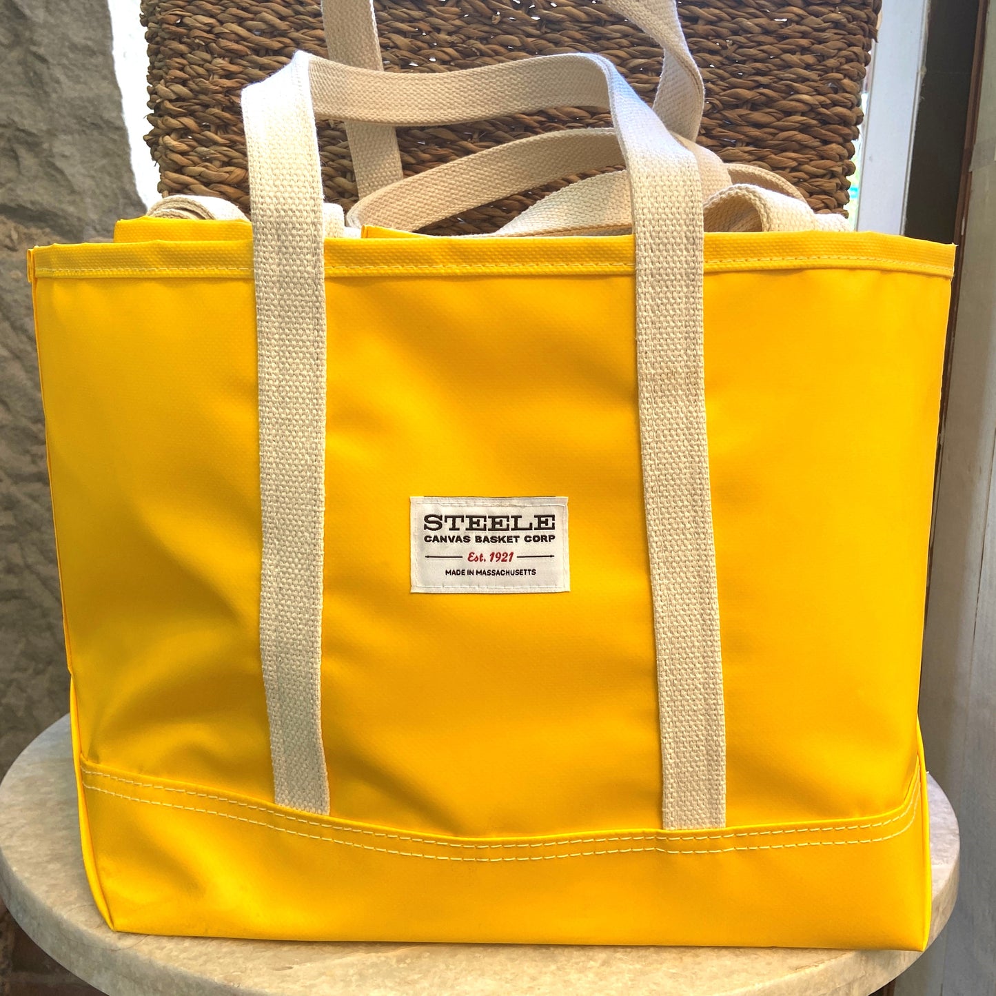 Water Resistant Yellow Tote, Small