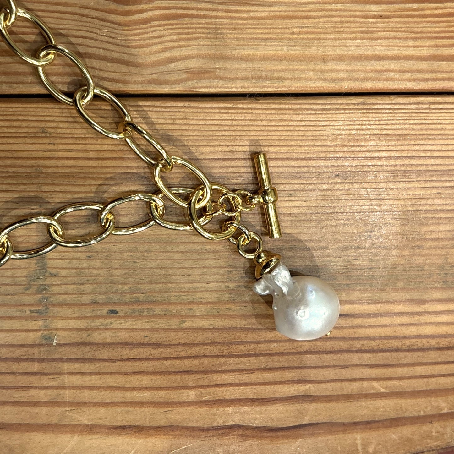 Open Cable Baroque Pearl Necklace