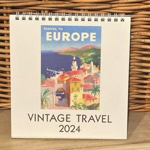Vintage Travel 2024 Desk Cal