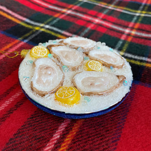 Oyster Plate Ice Blue Ornament