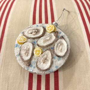 Oyster Plate Ice Blue Ornament