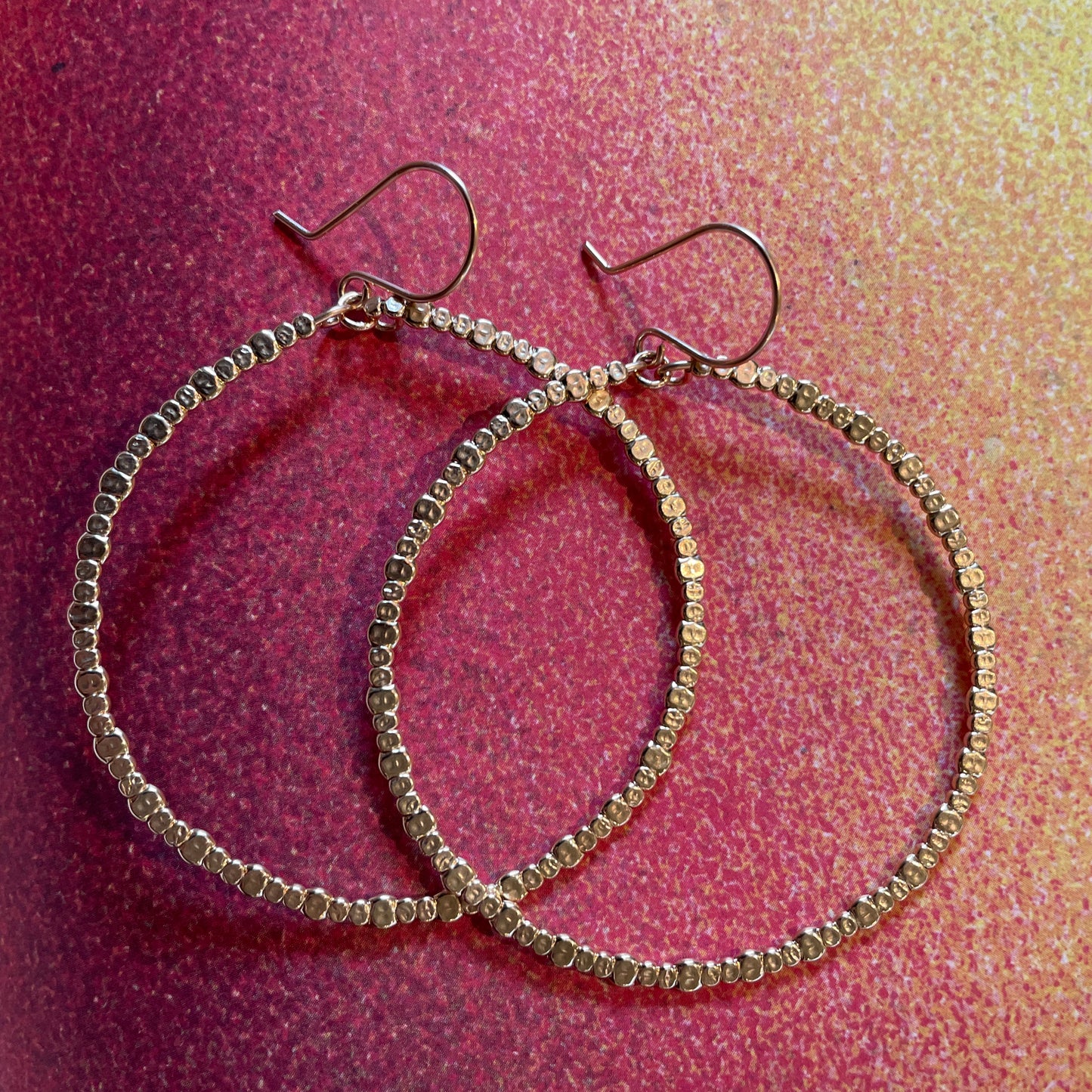 Large Gold Hammered Hoops