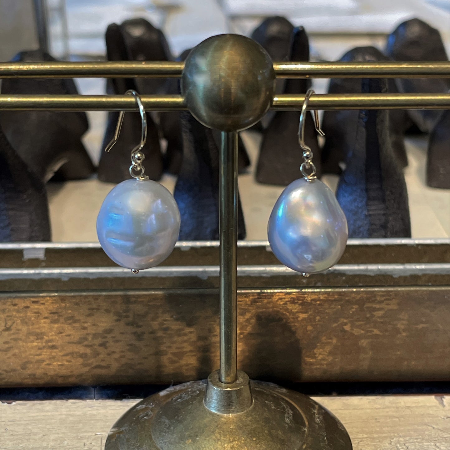 Gold with Baroque Pearl Drop Earrings