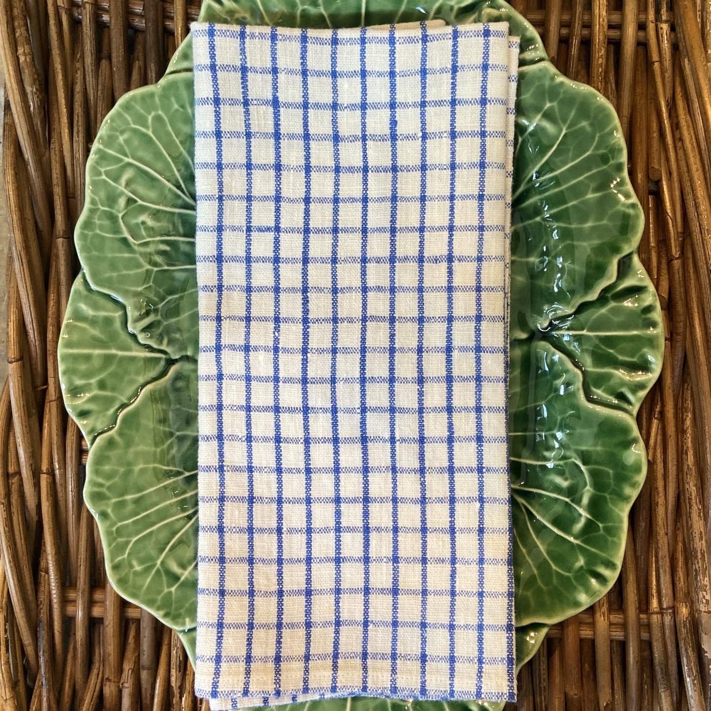 Graphic Check Off Blue Napkin Set