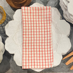 Graphic Check Off Red Napkin Set