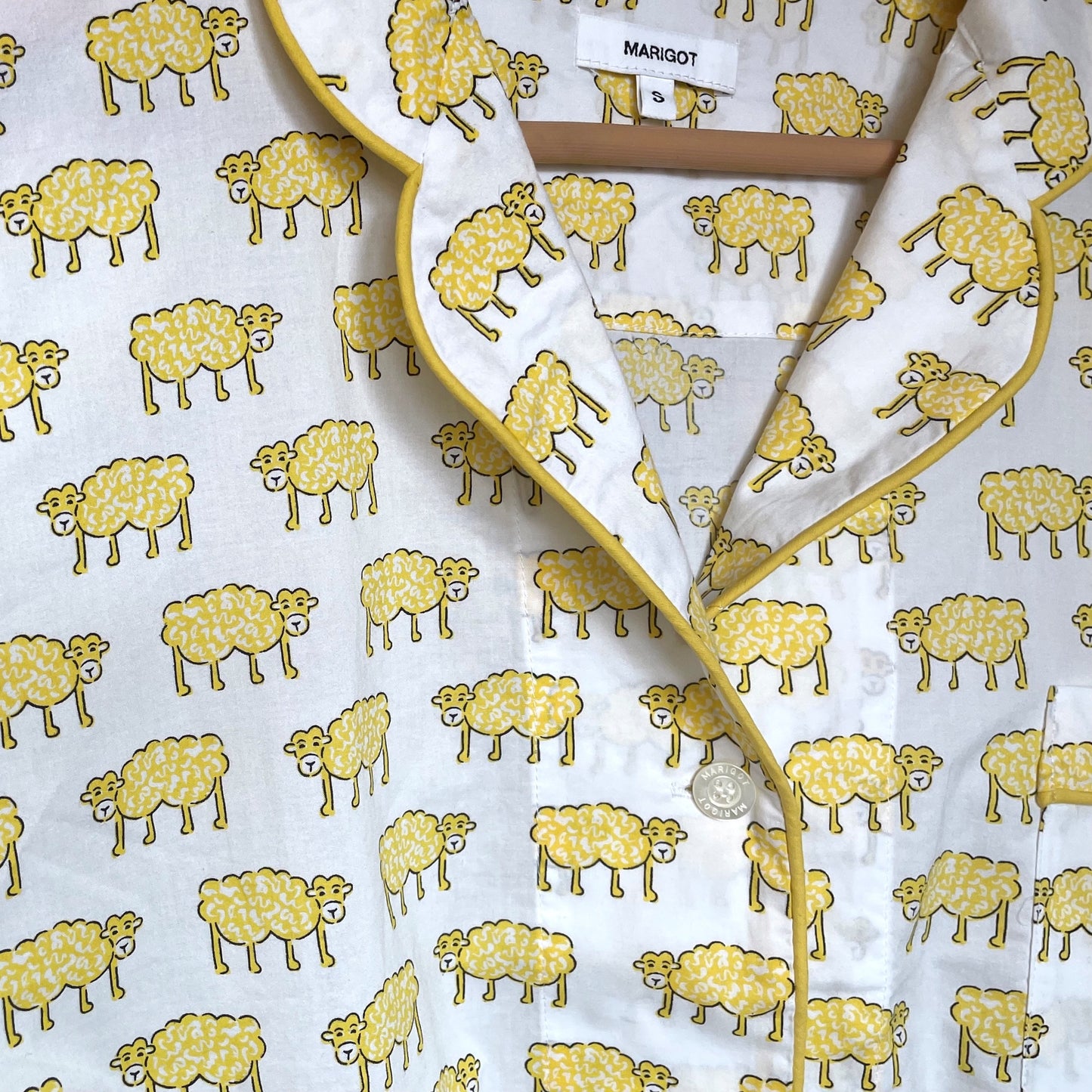 Yellow Sheep Pajama Set, Small