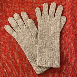 Lght Grey Woman Cashmere Gloves