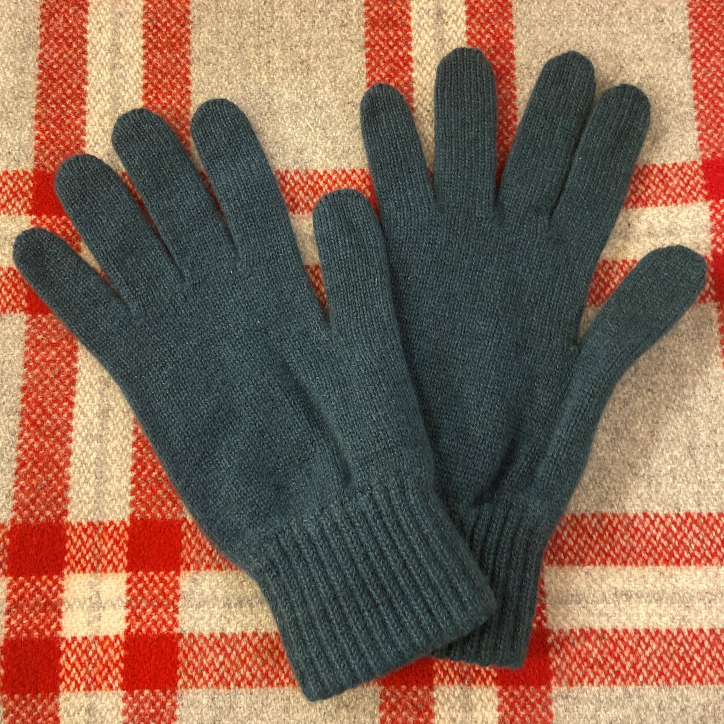 Men's Green Jersey Cashmere Gloves
