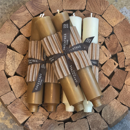 Natural Beeswax Column Taper Set