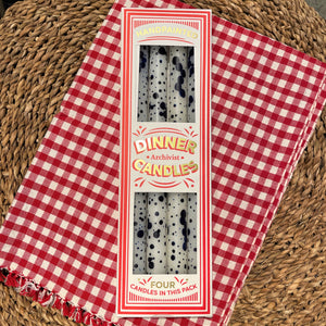 Blue Splodge Dinner Candle