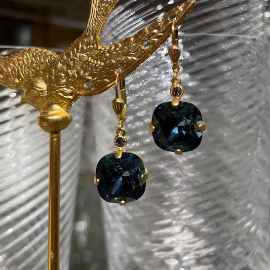 Midnight Blue Classic Crystal Earrings