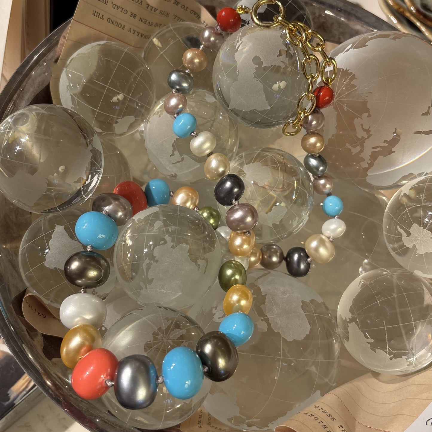 Rainbow Pebble Necklace