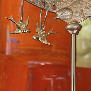 Gold Bird Earrings