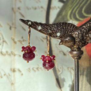 Ruby Rondelle Cluster Earrings