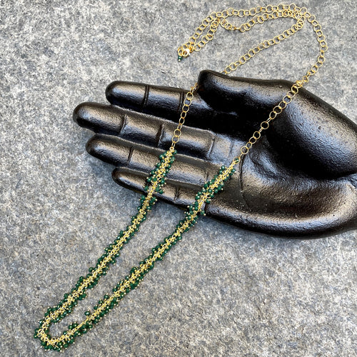 Fringe Green Quartz Necklace