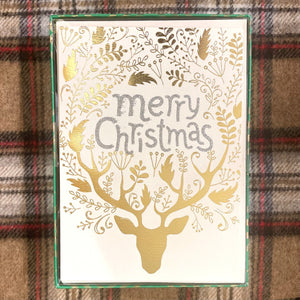 Gold Reindeer Boxed Cards